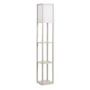3-Tier Floor Lamp, Floor Light w/ Storage Shelf, Reading Standing Lamp for Livin