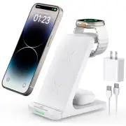 Wireless Charging Station, 3 in 1 Fast Wireless Charger Stand for Multiple De...