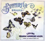 Covina Butterfly Orange Citrus Fruit Crate Label Art Print