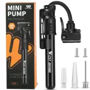Bicycle Pump Mini Bike Pump - Aluminum Alloy Cycle Pump for Presta & Schrader...
