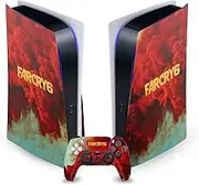 Official Far Cry 6 Graphics Logo Vinyl Faceplate Sticker Gaming Skin Decal Cover Compatible with Sony Playstation 5 PS5 Disc Edition Console & DualSense Controller