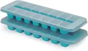 Joseph Joseph Flow - Easy-fill Ice-cube Tray with Lid, Stackable, Large 14 cube capacity (2-pack)