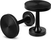 Curtain Holdbacks, 2 Pack Decorative Curtain Holders Wall Mounted Drapery Tiebacks Metal Round Medallion Drape Holder Modern Simple Curtain Pull Back Hooks with Screws, Black