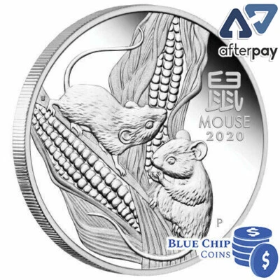 2020 50c Australian Lunar Series III Year of the Mouse 1/2oz Silver Proof Coin