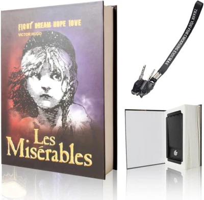 Booksafe Diversion Secret Real Book Hidden Safe with Key Lock Real Paper Book Lo