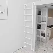 Wall Mounted Attic Loft Ladder 4ft 5ft 6ft 7ft 8ft 9ft Egress Window Well Ladder High Sleeper Bunk Bed Ladder Wrought Iron Emergency Fire Climbing Ladder, Customizable Size(240cm/94in)