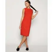 Eileen Fisher poppy red boiled wool light weight shift dress XL NWT