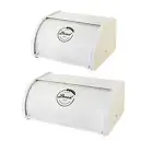 Bread Box Roll Top Bread Bin Rustic Bread Container for Bakery Table Cafe