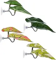 Betta Fish Leaf Hammock, Betta Leaf Hammock, Suction Cup Betta Rest Leaf - Soft Natural Breeding Habitat for Guppy, Set of 4 Fish Tank Spawning Rest Bed