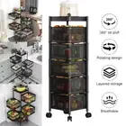 Vegetable Storage 5 Tiers Rotating Rack Kitchen Trolley Cart Organiser Holder AU
