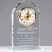 YWHL 65th Wedding Anniversary Quartz Clock Gifts for Parents Grandparents, 65...