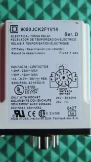 New Old Stock Square D Timing Relay 9050JCK2F1V14 (1 Year Warranty)