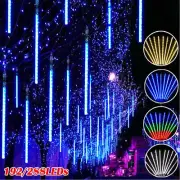 192/288 LED Meteor Shower Lights Fairy String Light Falling Rain Tree Xmas Decor