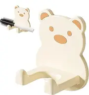 Hair Dryer Storage Rack | Hug Bear Hair Dryer Holder Adhesive Blow Dryer Rack | Cartoon Multifunctional Hair Tool Organizer for Curling Iron & Hair Dryer