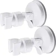 Adjustable Shower Head holder, Bathroom Suction Cup Handheld Shower head Bracket, Removable Handheld Showerhead & Wall Mounted Suction Bracket (white two packs)