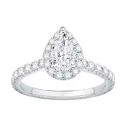 Bevilles Pear Ring with 1.50ct of Laboratory Grown Diamonds in 9kt White Gold