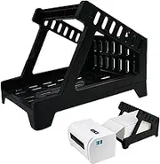 Thermal Label Holder – Desktop Stand for Roll and Fan-Fold Labels | Compatible Organizer for Label Printers, Stable Shipping Labels Rack for Home Supplies and Barcode Printing Setup