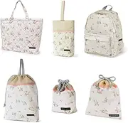 COLORFUL CANDY STYLE NU306000 Kindergarten Entrance School Entrance 6-Piece Set, Lesson Bag, Quilting (Gusseted), Shoe Case, Drawstring Bag, Gymnastics Clothing Bag, Lunch Bag, Cup Bag, Small Items,