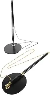 BCOATH 2 Pack Black Wedding Guest Book Pen with Chain Office Desk Signature Pen for Business Reception Smooth Writing Comfortable Grip