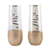 2 pack Mr & Mrs Stemless Champagne Glass 17cm