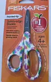 Fiskars 5 Inch Kids Scissors Ages 4+ Pointed Tip, Safety Edge Blades Colorful