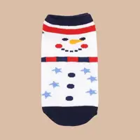 在飛比找momo購物網優惠-【WAJI 襪集】聖誕節主題襪-直版襪 星星款-雪人(Mer