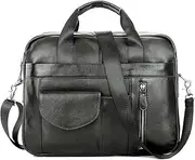[HAMKVBPR] Messenger Bag Mens Briefcase Men's Leather Briefcase Shoulder Bag Leather Crossbody Bag for Work Business