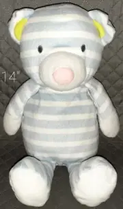 The Manhattan Toy Company WATSON Blue White Stripe Sewn Eyes Soft Lovey Plush