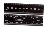 6" 150 mm English / Metric black chrome, "high contrast" machinist ruler with