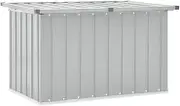 vidaXL Galvanised Steel Garden Storage Box - Large Grey Outdoor Chest for Cushions, Blankets & Tools, 400-499L Capacity