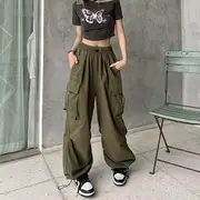 Baggy Cargo Pants Army Green - M