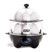 Dash Deluxe Express Two-Tier Egg Cooker NAVY Hard-Boiled Poached Scramble Omelet