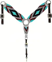 Cheval's International Western Mohair Horse Breast Collar Premium Wool Handmade Equestrian Tack Breast Collar for Horse - Multicolor Design 2, Full
