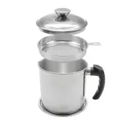 Bacon Grease Container,Kitchen Oil Container Can with Strainer and Anti-slip ...