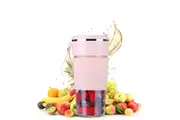 Portable Juice Blender Cup with 6 Blades Travel Juice Cup Food Mixing Juicer Machince-Pink