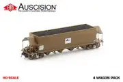 Auscision (NCH-103) NHHF Coal Hopper, Freight Rail Wagon Grime / L7 - 4 Car Pack