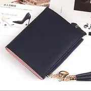 Ladies Fashion Vertical Wallet, Short Plain Three-fold Multi-Function Card Pack Coin Purse for Ladies Students