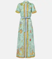 [Alemais] Alémais Surrealist Summer linen shirt dress UK 8 multicoloured