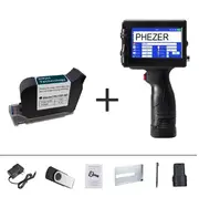 Phezer P15 12.7mm Label Printer QR Bar Batch Code Date Number Logo Expiry Date Handheld Inkjet Printer 25 Languages Portable With 1 cartridge