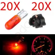 20x Yellow Halogen Bulbs+Sockets For Cluster Instrument Panel Light T5 For Honda (for: Honda)