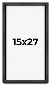 15x27 Shadow Box Frame Grey Charcoal Black | 0.875 Inches Deep | Solid Wood Shad
