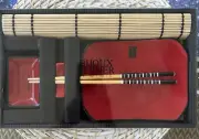 Bijoux Terner Sushi Set Red W/ Sushi Mat & Chop Sticks