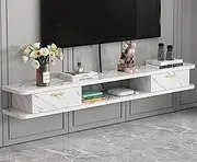 Portable Storage Wall Mounted Floating TV Cabinet Shelf Storage Unit for Cable Box Router Multimedia Console Space Saver (Color: C Size: 140x22x20cm)