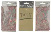 Congress Paisley Gold and Burgundy Three-Table Tally set of 12