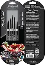Silver Brush Limited WC-3207s Black Velvet Must-Have Rounds Set, Paintbrushes for Watercolor, Gouache, Inks, & Dyes, Set of 7, Sizes 0, 2, 4, 6, 8, 10, and 12 Round Brushes, Short Handle