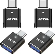 ENVEL USB C to USB Adapter, 4 Pack USB 3.0 to USB C Adapter, USB Type-C Male to USB Female OTG Converter, Compatible with Watch Phone 11 12 13 14 15 S23 S22 Pad Air 4 5 Mini 6