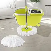 360° Spin Mop Bucket Set Spinning Stainless Steel Rotating Wet Dry Green Green