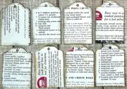 Cookbook page tags upcycled cookbook junk journal 8 tag set