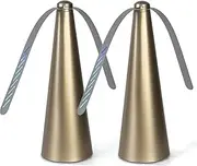 2 Packs Fly Free Repellent Fans Outdoor Indoor Keep Flies Away, Fly Repellent Fans for Tables Hanging Hook Holographic Blades Deter Flies, Mosquitos in Party Kitchen Restaurant BBQ and Picnic,Golden