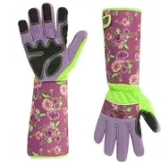 Jiimhte Thorn Proof Gardening Gloves,Pruning Gloves Breathable Puncture Resistant Gauntlet - Flexible Gardening Tools Gauntlet for Digging, Planting, Raking, Pruning